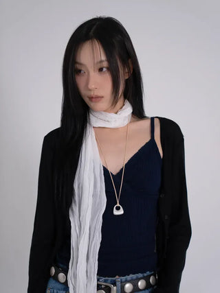 Leon See-through Tencel Round Loose Fit Cardigan