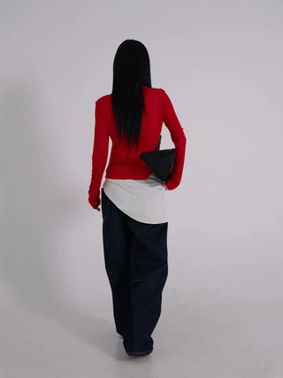 Leon See-through Tencel Round Loose Fit Cardigan