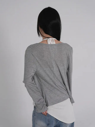 Leon See-through Tencel Round Loose Fit Cardigan