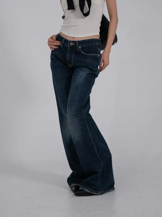 Robe Low-Rise Stitch Bootcut Denim Pants