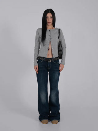 Robe Low-Rise Stitch Bootcut Denim Pants