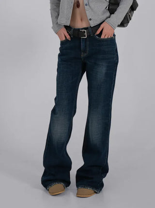Robe Low-Rise Stitch Bootcut Denim Pants