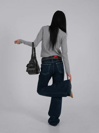 Robe Low-Rise Stitch Bootcut Denim Pants