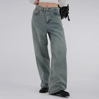 Long Knee Vintage Washed Denim