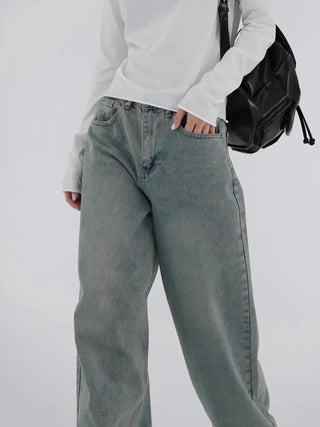 Long Knee Vintage Washed Denim