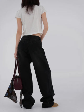 Long Knee Vintage Washed Denim
