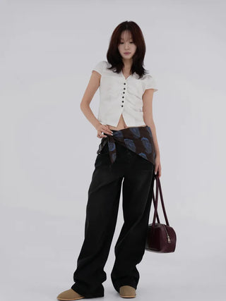 Long Knee Vintage Washed Denim