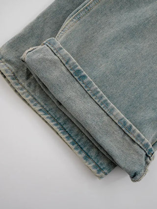 Long Knee Vintage Washed Denim