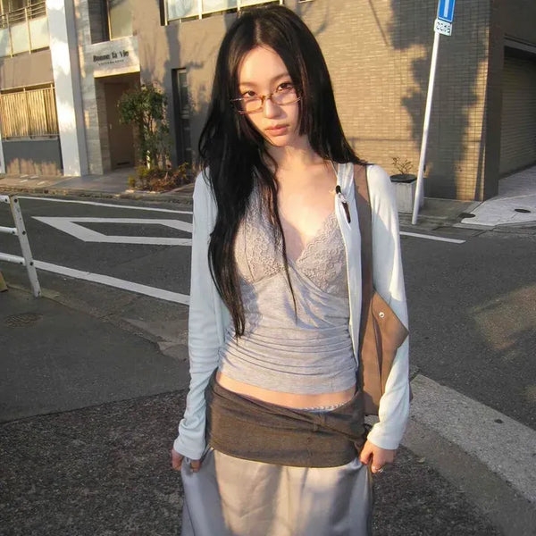 Slim Fit V-Neck Simple Basic Short Cardigan