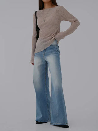 Aling Wide Bootcut Denim Pants
