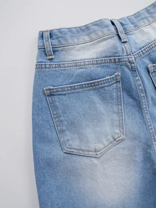 Aling Wide Bootcut Denim Pants
