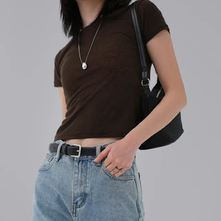 Teak Wool Tencel See-through Short Sleeve Tee