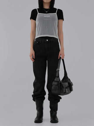 Teak Wool Tencel See-through Short Sleeve Tee