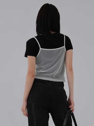Teak Wool Tencel See-through Short Sleeve Tee