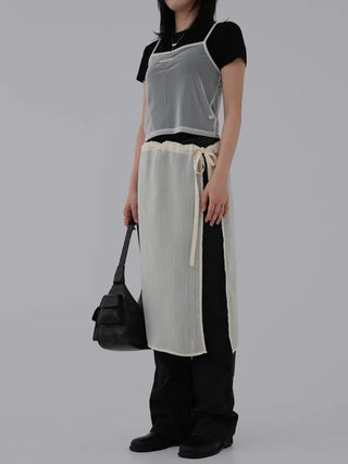 Teak Wool Tencel See-through Short Sleeve Tee