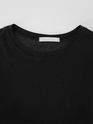 Teak Wool Tencel See-through Short Sleeve Tee