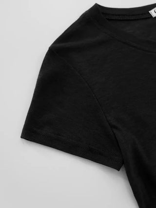 Teak Wool Tencel See-through Short Sleeve Tee