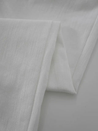 Puring Semi-Wide White Cotton Pants