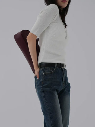 Zarre U-neck short-sleeve knit