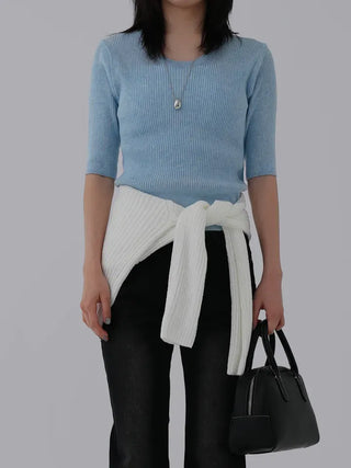Zarre U-neck short-sleeve knit