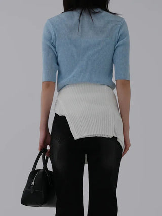 Zarre U-neck short-sleeve knit