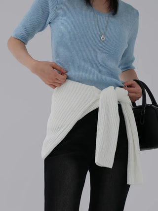 Zarre U-neck short-sleeve knit
