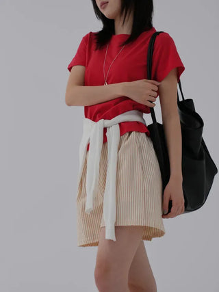 Viming Round Neck Basic Short Sleeve Tee