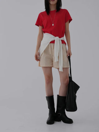 Viming Round Neck Basic Short Sleeve Tee