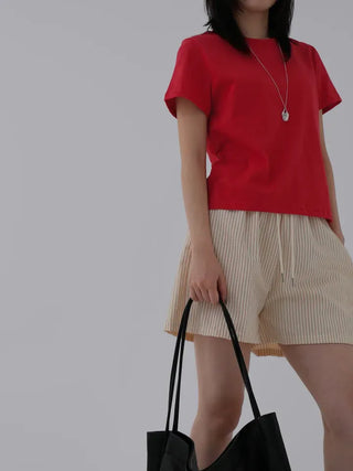 Viming Round Neck Basic Short Sleeve Tee