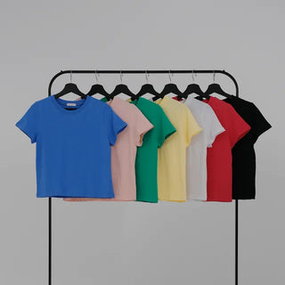 Viming Round Neck Basic Short Sleeve Tee
