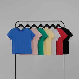 Viming Round Neck Basic Short Sleeve Tee