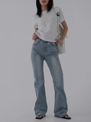 Viming Round Neck Basic Short Sleeve Tee