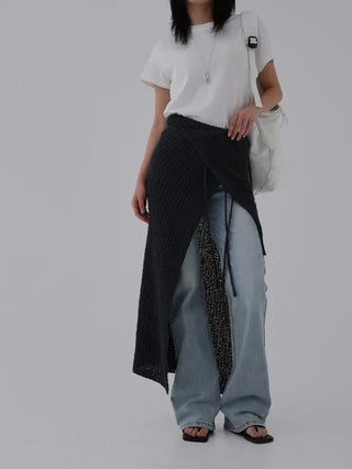 Boring Knit Wrap Skirt