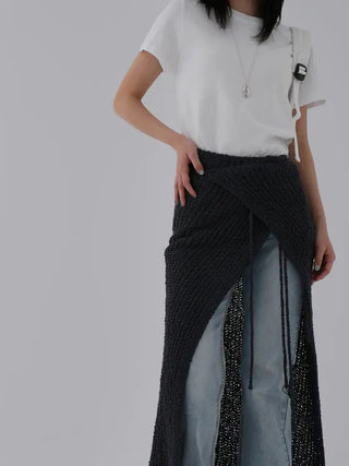 Boring Knit Wrap Skirt
