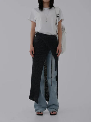 Boring Knit Wrap Skirt
