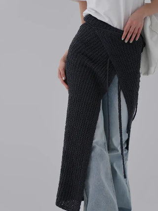 Boring Knit Wrap Skirt