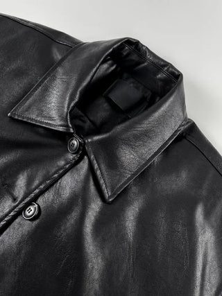 Vet Leather Midi Two-Pocket Jacket