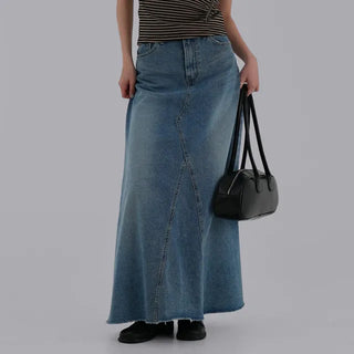 Benne flare denim long skirt