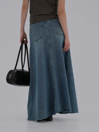 Benne flare denim long skirt