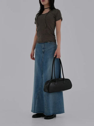 Benne flare denim long skirt