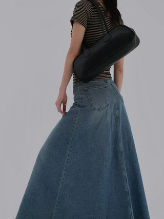 Benne flare denim long skirt