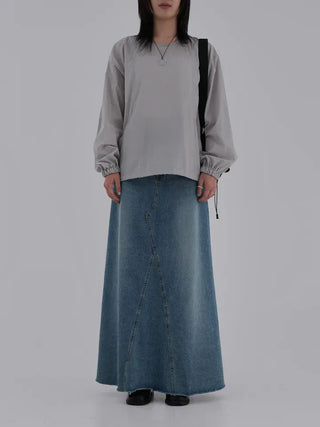 Benne flare denim long skirt