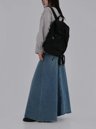 Benne flare denim long skirt