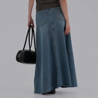 Benne flare denim long skirt