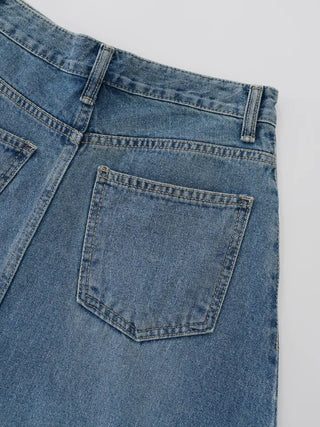 Benne flare denim long skirt