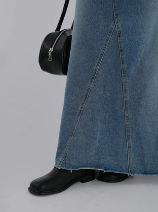 Benne flare denim long skirt