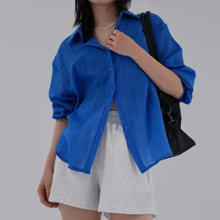 J.Lo Loose Fit Gauze Shirt