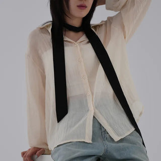 J.Lo Loose Fit Gauze Shirt