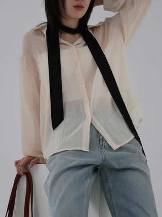 J.Lo Loose Fit Gauze Shirt