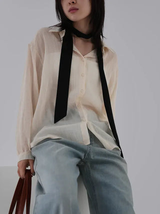 J.Lo Loose Fit Gauze Shirt